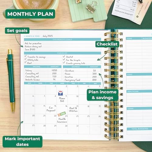 Clever Fox Budget Planner & Monthly Bill Organizer, Large Dark Teal - Image 3