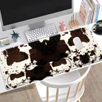 Large Gaming Mouse Pad + Keyboard Wrist Rest + Wrist Support + Coaster Set, Memory Foam Ergonomic for Easy Typing, XXL Extended Gaming Mouse Pad Table Pad - Cow Hide Print - Image 2