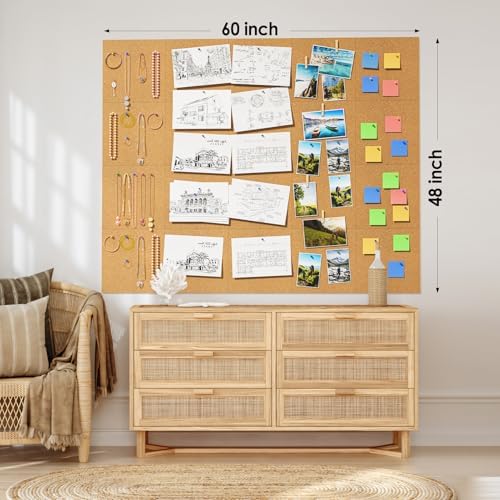 MaxGear 60" x 48" Large Cork Board for Wall, 20 Pack 12" x 12" Tiles - Image 4
