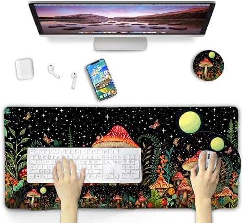 Blusabaca Mushroom Mouse Pad, Funny Cute Desk Mat Office Accessories Decor - Image 2