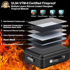 COLCASE Fireproof Document Box with Lock, Hard Fireproof Document Organizer - Image 2