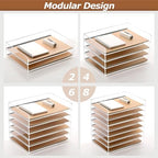 2 Pack- Stackable Paper Letter Tray, A4 File Tray Desk Organizer, Acrylic - Image 3