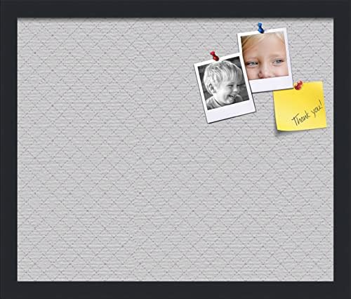 PinPix 18x15 inch Cork Bulletin Board. This Decorative Framed Pin Board Comes with Diamond Pattern in Light Grey Design and Satin Black. Ideal for Home, Office Decor or School (PinPix-524) by PinPixBulletinBoards