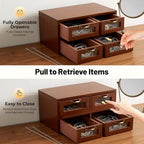 Desktop Storage Cabinet with 4 Drawers,Wooden Storage Drawers for Table,Decorative Desk Organizing Cabinets for Home and Office - Image 5