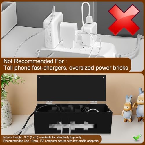 Cable Management Box with Magnetic Lock, Cord Organizer for Desk - Image 3