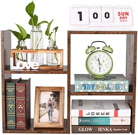PAG-Mass Desktop Bookshelf Freestanding Wooden Countertop Bookcase Accessories Organizer Display Rack Dorm Desk Storage Shelf - Image 4