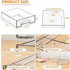 Yieach 2.2'' Tall Acrylic Clear Stackable Storage Drawer Organizer,8 Pack Desk Organization and Storage,Plastic Office Supply Organizer,Drawer Storage Organizer for Makeup,Accessory,Pen,Art Crafts - Image 3