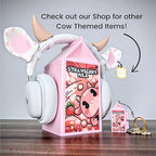 Milk Carton Headphone Stand - Universal Headset Holder - Cute Headphone Stand Hanger - Kawaii Desk Accessories - Pink Gaming Setup - Sturdy Desk Headset Mount (Matcha Latte) - Image 4