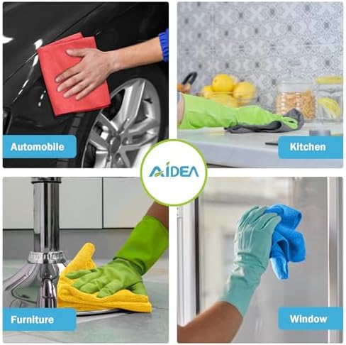 AIDEA Microfiber Cleaning Cloth Grey-200PK, Cleaning Rags 12×12" - Image 4