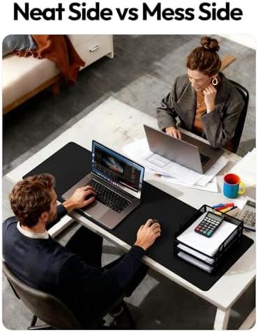YSAGi Leather Desk Protector, Office Mat, Large Mouse Mat, Non-Slip PU Leather Blotter, Laptop Desk Mat, Waterproof Writing Pad for Office and Home(Black, 63" x 17.2") - Image 6
