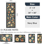 DUKINO 3x8 Kitchen Runner Rug, Washable Rug for Hallway Non Slip, Navy Blue - Image 2