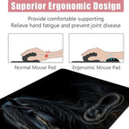 Large Keyboard Mouse Pad Set, Extended Mouse Pad+Keyboard Wrist Rest Support, Memory Foam Ergonomic Easy Typing, 4Pcs (31.5×11.8 in) Desk Pad Set for Office Home,Black Horse - Image 5