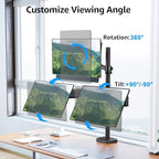 MOUNTUP Triple Monitor Mount for Max 32 Inch Screen, Each Arm Holds 4.4-17.6lbs, 3 Monitors Desk Mount, Triple Monitor Stand for Desk, Adjutable Triple Monitor Arm with Clamp/Grommet Base - Image 4
