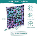 ALAZA Leopard Print Cheetah Purple 3 Ring Binder 1.5 Inch Three Ring Office Binders w/clipboard & 3 Pockets, Hold 200 Sheets, 1pc - Image 4