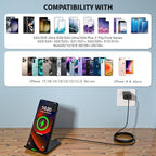 Wireless Charger Station,15W Desk Wireless Charging Stand 20W USB C Adapter for Apple iPhone 17 Pro/17/17/Air/16 Pro/16E/16 Plus/15/14/13,Samsung Galaxy S25/S24/S23/S22/Z Flip Fold/Note 20,Google etc - Image 4