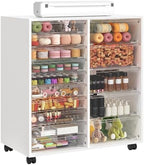 WOPITUES Mobile Storage Cabinet with 15 Clear Drawers, Modern White by WOPITUESOfficial