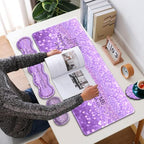 31.5"x 11.8" Oversized Gaming Mouse Pad Set, Ergonomic Keyboard and Mouse Wrist Rest + Cup Holder, Non-Slip Desktop Pad, Suitable for Home and Office Use, Purple Glitter Quote Philippians 4-13 - Image 6