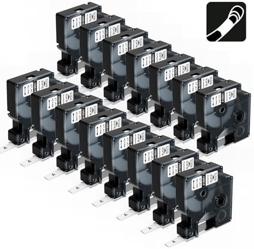 15-Pack 18051 Replace for DYMO Rhino Heat Shrink Tube Labels 1/4'' 6mm by AONOMI