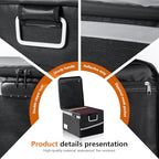 Fireproof Waterproof Document Box with Lock Collapsible Portable File Organizer Hard Shell Storage for Hanging Letter Legal Folders Home Office Safe Black 15.7x11.2x10.2in - Image 4