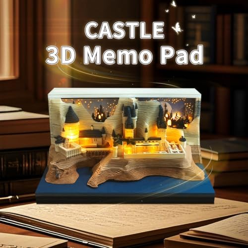 3D Calendar 2027, Unique 3D Memo Pad Tear Away Time Piece Calendar, Fun DIY Paper Carving Art Castle 3D Desk Calendar Notepad Gift for Christmas, New Year - Image 2