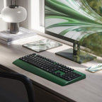 MPTOG Bluetooth Wireless Keyboard with Wrist Rest (Dark-Green Black) - Image 5