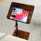 YUHFERA Sofa Armrest Tray Table for Couch - 360° Swivel Height Adjustable End for Small Spaces, Snack Side Table for Bed or Chair with Phone & Tablet Slot (Rich,Angle Adjustable) by YUHFERA