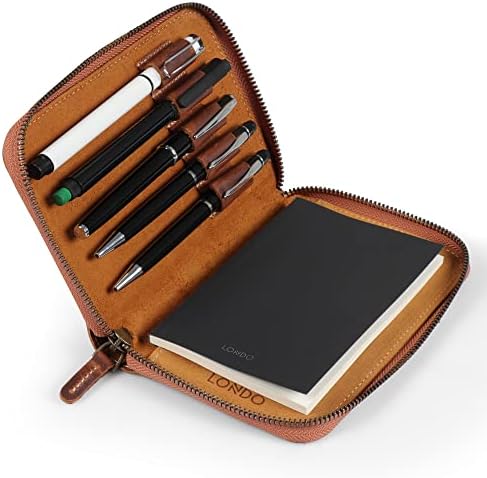 Londo Genuine Leather Padfolio – Portfolio Folder with Pencil Holder, Notepad & Zipper Closure for Business, Office & Travel - Image 3