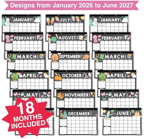 Large Teacher Desk Calendar 2026-2027 - Desktop Calendar 2026 - Image 3