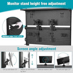 Steel Stand Pegboard with Monitor Stands Computer Accessories Clamp On Desk Organizer Shelf 51 X 34 Inch for Office Gaming Desk Workbench - Image 3