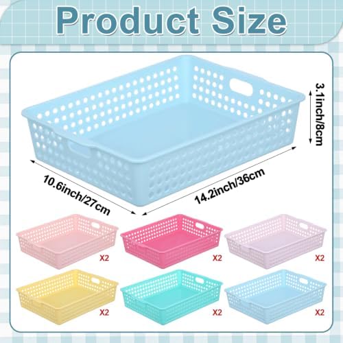 12 Pack Turn‑In Paper Trays for Classroom, Pastel - Image 2