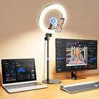 Upgrade 10.5" Ring Light for Desk with Magnetic Phone Holder for Computer by Yarrashop