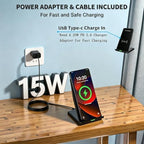 Wireless Charger Station,15W Desk Wireless Charging Stand 20W USB C Adapter for Apple iPhone 17 Pro/17/17/Air/16 Pro/16E/16 Plus/15/14/13,Samsung Galaxy S25/S24/S23/S22/Z Flip Fold/Note 20,Google etc - Image 3