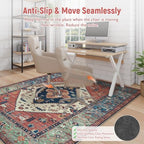 Anidaroel 5x7 Home Office Chair Mat for Hardwood Floor, Ant-Slip Computer Chair Mats for Rolling Chair, Office Floor Mat, Non Curling Chair Mats, Rust - Image 4