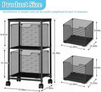 Sbanmao Rolling File Cart with 2 Storage Drawers, Mobile File Cabinet with Wheels, Hanging File Folder Organizer, Under Desk Storage, Printer Stand Utility Cart Filing Cabinet for Home Office,Black - Image 2