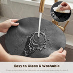 Artoid Mode Black Faux Leather Placemats Set of 8, 15 Inch Waterproof Wipeable Heat Resistant Vinyl Halloween Place Mats, Reversible Table Mats for Kitchen Dining Decor - Image 5
