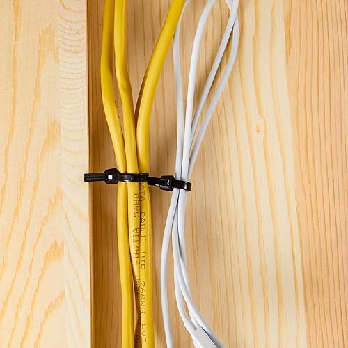 Blulu 7 Inch 1000 Pcs Black Cable Ties with Metal Tooth Self Locking - Image 6