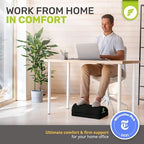 ErgoFoam Adjustable Foot Rest for Added Height - Mesh Orthopedic Teardrop Design - Large Premium Under Desk Foot Rest - Most Comfortable for Lumbar, Back, Knee Pain (Black) - Image 2