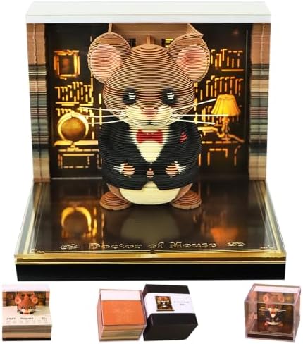 2027 3D Paper Carving Desk Calendar With LED Light (Mr. Mouse) by Divtada