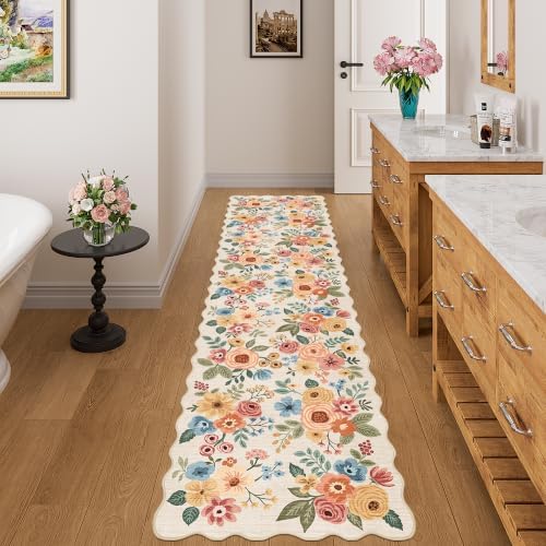 DUKINO 2x10 Runner Rug for Hallway, Washable Kitchen Rugs, Beige Yellow - Image 5