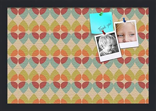 PinPix 19x13 inch Cork Bulletin Board. This Decorative Framed Pin Board Comes with Abstract Pattern in Color Design and Satin Black. Ideal for Home, Office Decor or School (PinPix-564) by PinPixBulletinBoards