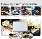 Large Keyboard Mouse Pad Set, Extended Mouse Pad+Keyboard Wrist Rest Support, Memory Foam Ergonomic Easy Typing, 4Pcs (31.5×11.8 in) Desk Pad Set for Office Home,Black and White Gold Marble - Image 7