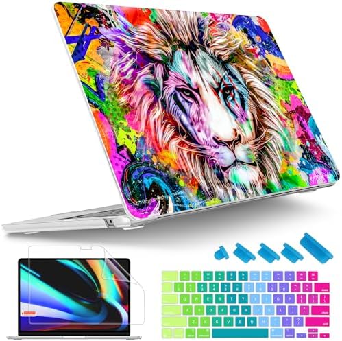 Tuiklol for 2026 2025 2024 2023 MacBook Air 15 inch Case Model M5 A3448 M4 A3241 M3 A3114 M2 A2941 Hard Shell Case for MacBook 15.3'' Cover, Lion by Tuiklol