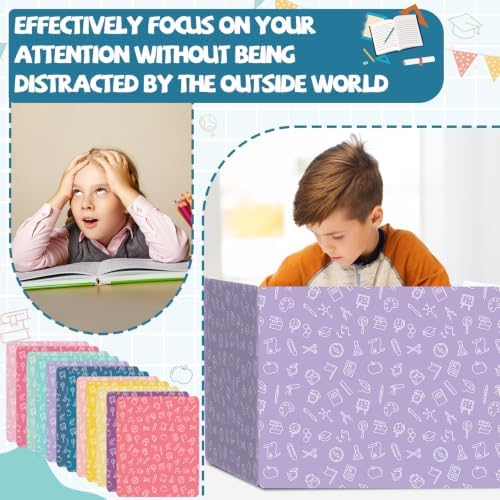 gisgfim 36 Pack Privacy Shields for Student Colorful Motivational Desk Dividers Durable Privacy Folders Testing Divider Shield Study Board Panel Partition for Classroom Teacher Back to School Supplies - Image 4