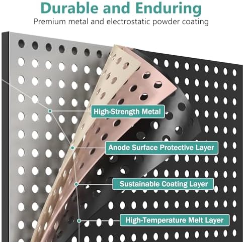 Peg Board Display Stand with Extra 32 Hooks 24" X70” Pegboard - Image 5