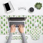 Britimes Keyboard Mouse Pad Set, 4 in 1 Desk Mat Set, Winter Snowflakes - Image 4