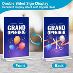 Acrylic Sign Holder 5 x 7, 30 Pack Clear Table Menu Vertical Display Stand Desktop Display Double Sided Stand Paper Holder Table Sign Suitable for Restaurants Office Store Show Fair - Image 7