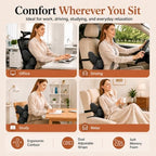 Lumbar Support Pillow for Office Chair & Car, Desk Chair Back Cushion,Black - Image 4