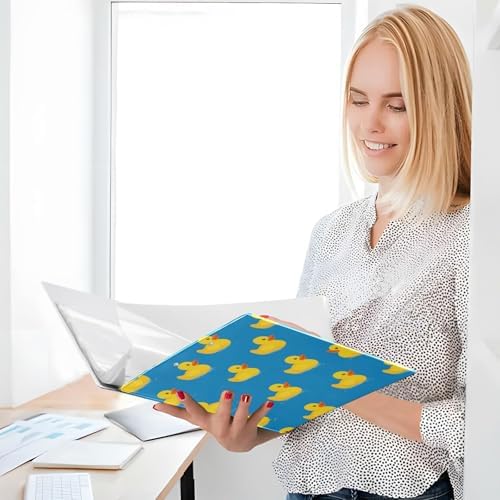 Yellow Rubber Ducks Blue Round Ring Binders 1.5 Inch 3 Ring Binder with Clipboard Holds 200 Sheets Office Home School - Image 7