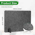 PATIKIL Desk Dividers 24" x 16", 2 Pack Desk Privacy Panel Freestanding Noise Reducing Partition Acoustic Panel with 4Pcs Support Feet for Testing Office Home Library, Dark Gray Style C - Image 2