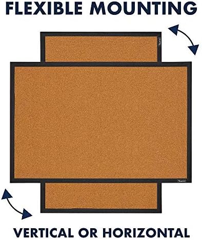 Quartet Cork Bulletin Board, Framed Corkboard, 2' x 3', Black Frame, Message Board, Vision Board (MWDB2436-BK) - Image 5